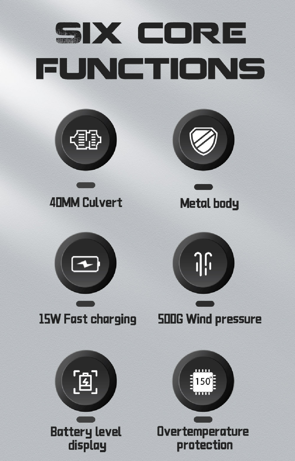 JARVIS X7 Violent Turbo Fan, 9,000RPM Brushless Motor, 15W Fast Charging, 2500mAh Battery Capacity, Three Wind Speeds
