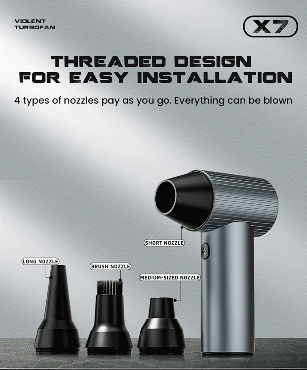 JARVIS X7 Violent Turbo Fan, 9,000RPM Brushless Motor, 15W Fast Charging, 2500mAh Battery Capacity, Three Wind Speeds