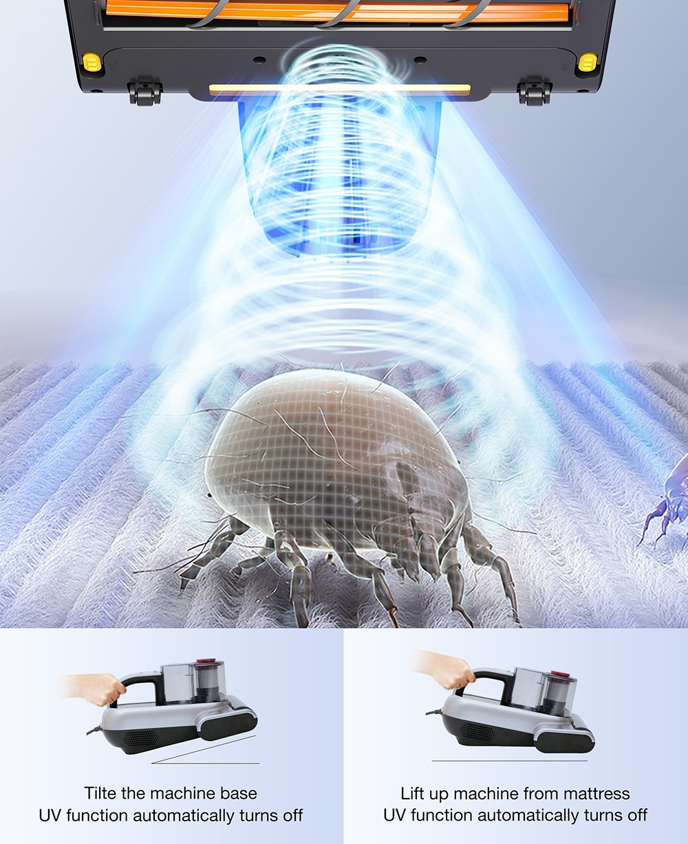 JIMMY BX6 Pro Double Cup Anti-mite Vacuum Cleaner, 245mm Suction Inlet, 0.5L Dust Cup Capacity, Smart Dust Sensor