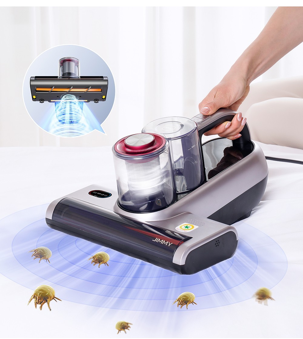 JIMMY BX6 Pro Double Cup Anti-mite Vacuum Cleaner, 245mm Suction Inlet, 0.5L Dust Cup Capacity, Smart Dust Sensor