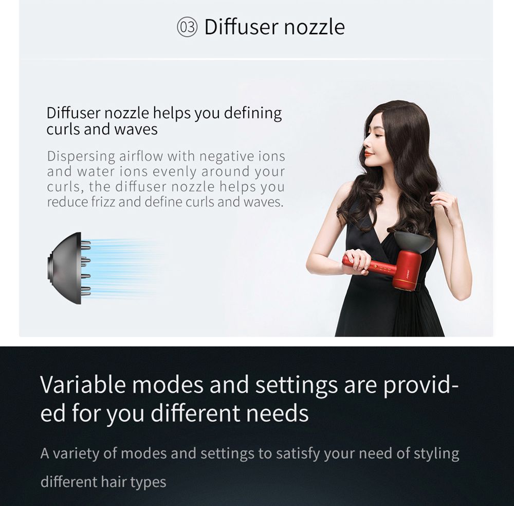 Refurbished JIMMY F6 1800W Hair Dryer, Nano Ultrasonic Technology, Fast Drying to Prevent Moisture Loss - Purple