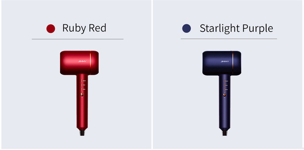 Refurbished JIMMY F6 1800W Hair Dryer, Nano Ultrasonic Technology, Fast Drying to Prevent Moisture Loss - Ruby Red