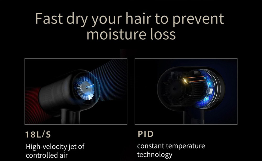 Refurbished JIMMY F6 1800W Hair Dryer, Nano Ultrasonic Technology, Fast Drying to Prevent Moisture Loss - Ruby Red