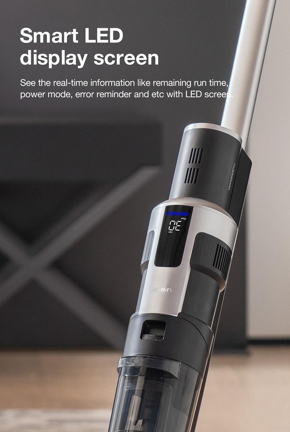 Refurbished JIMMY HW9 Cordless Wet and Dry Vacuum Cleaner, Self-Cleaning, 400ml Dust Water Tank, Waterproof Brushless, LED Display