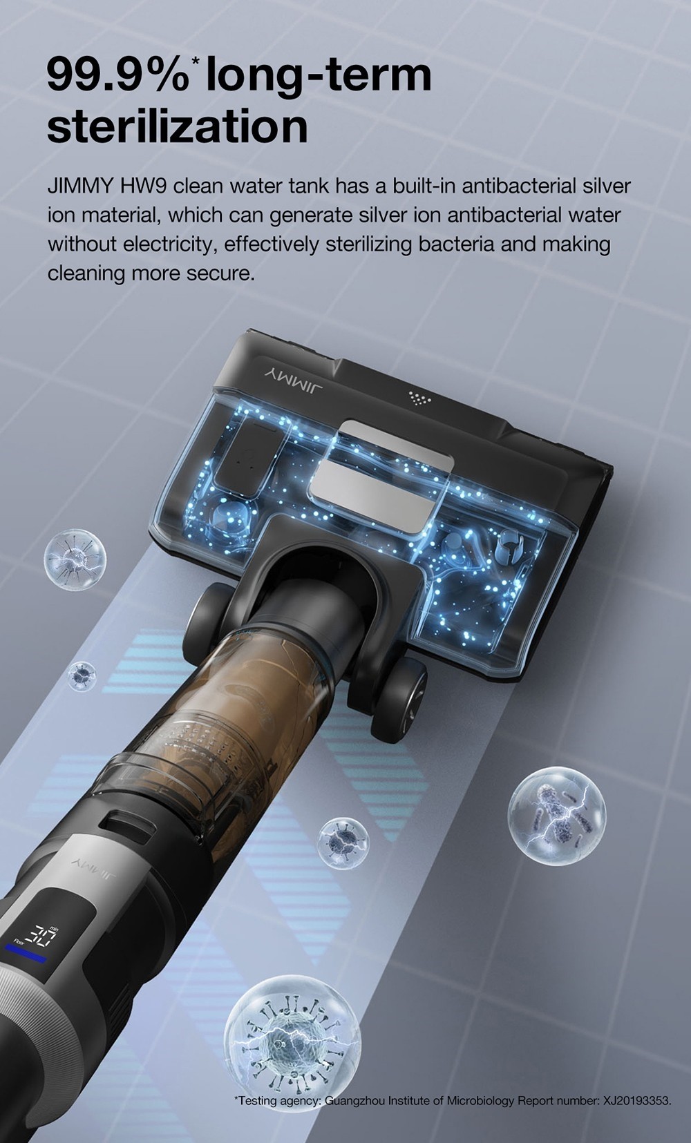 Refurbished JIMMY HW9 Cordless Wet and Dry Vacuum Cleaner, Self-Cleaning, 400ml Dust Water Tank, Waterproof Brushless, LED Display