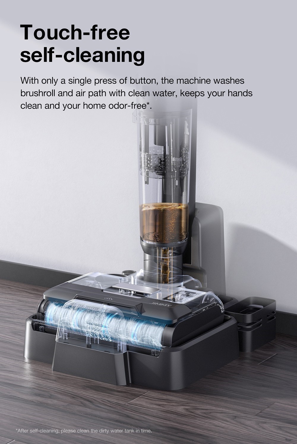 Refurbished JIMMY HW9 Cordless Wet and Dry Vacuum Cleaner, Self-Cleaning, 400ml Dust Water Tank, Waterproof Brushless, LED Display