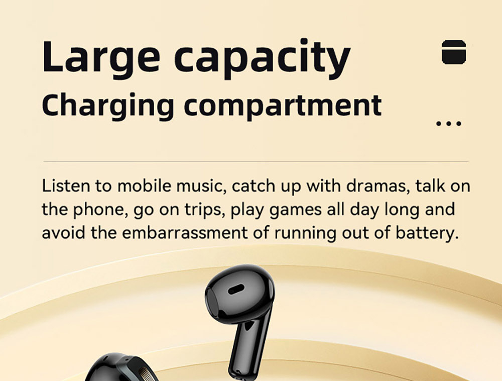 K1 Smart Touchscreen Bluetooth Earphones, Call Information Notification, ENC Call Noise Cancellation, Personalized Screensavers, Game Mode, Bluetooth 5.3, Up to 30 Hours Autonomy - Black