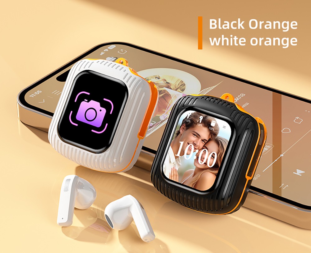 K8 Smart Touchscreen Bluetooth Earphones, 1.83-inch TFT Screen, ENC Call Noise Cancellation, Up to 30 Hours Autonomy - White