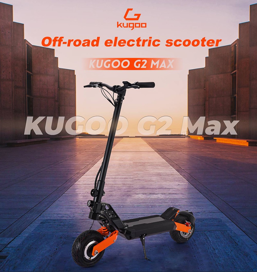 KUGOO G2 MAX Electric Scooter, 10' Pneumatic Tires 1500W Motor 48V 21Ah Battery 55km/h Max Speed 80km Range
