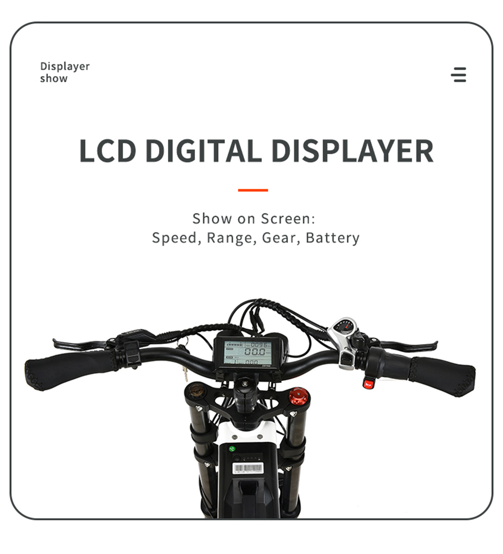 Refurbished KUGOO T01 Electric Bike 48V 500W Motor 13Ah Battery 20X4.0 inch Hydraulic Brakes 50-65KM Mileage 150KG Load - Black