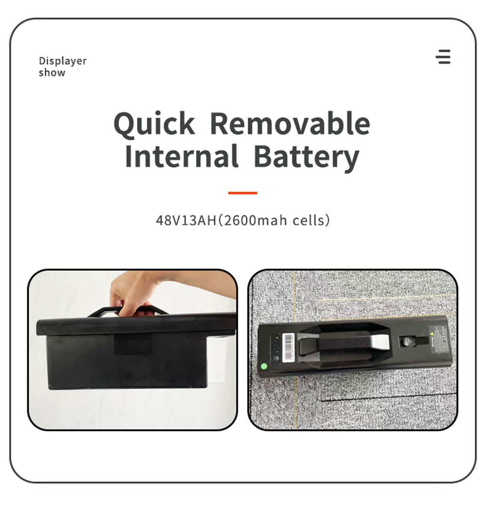 Refurbished KUGOO T01 Electric Bike 48V 500W Motor 13Ah Battery 20X4.0 inch Hydraulic Brakes 50-65KM Mileage 150KG Load - Black