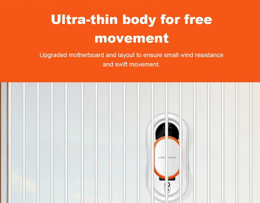 Refurbished Liectroux HCR-09 Window Cleaning Robot, 2800Pa Suction, 3 Auto Cleaning Modes, UPS Function, Edge Detection