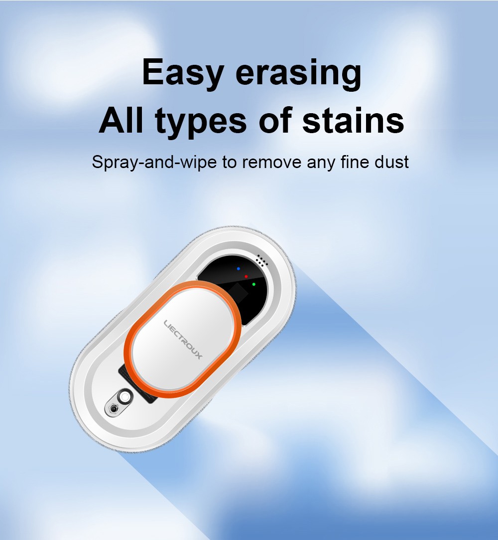 Refurbished Liectroux HCR-09 Window Cleaning Robot, 2800Pa Suction, 3 Auto Cleaning Modes, UPS Function, Edge Detection