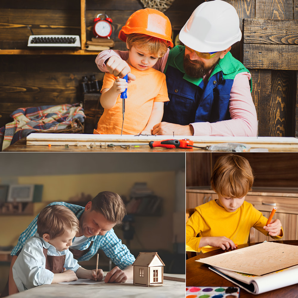 Mecpow 12 Stück Mahagoni-Platten + 12 Stück Walnuss-Platten, 300*300*3mm (11.8*11.8*0.11inch)