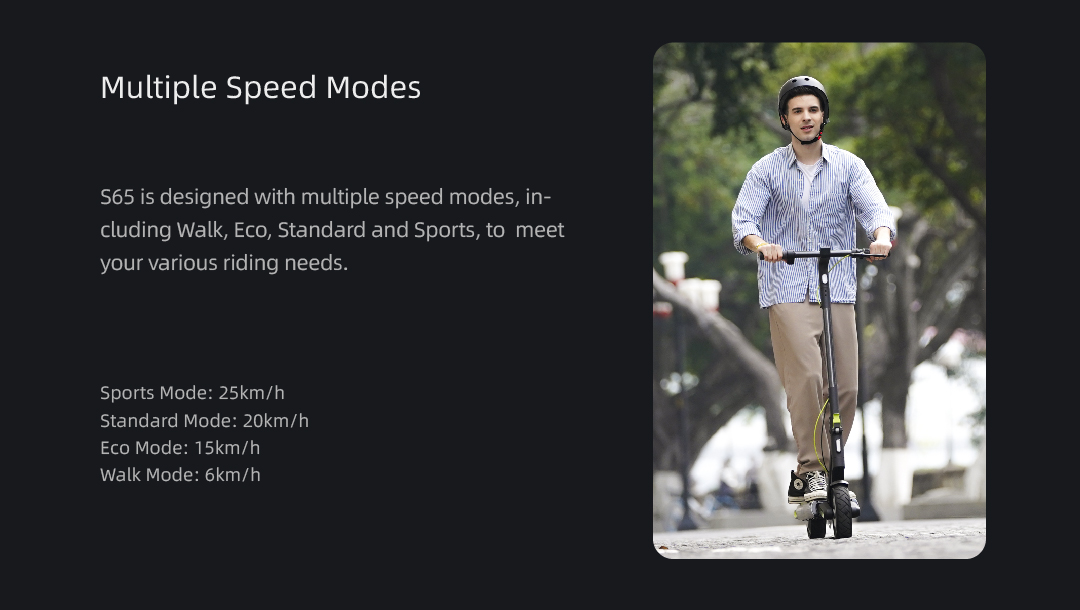 NAVEE S65 Electric Scooter 10 Inch Pneumatic Tire 48V 500W Motor 65km Mileage 25km/h Max Speed