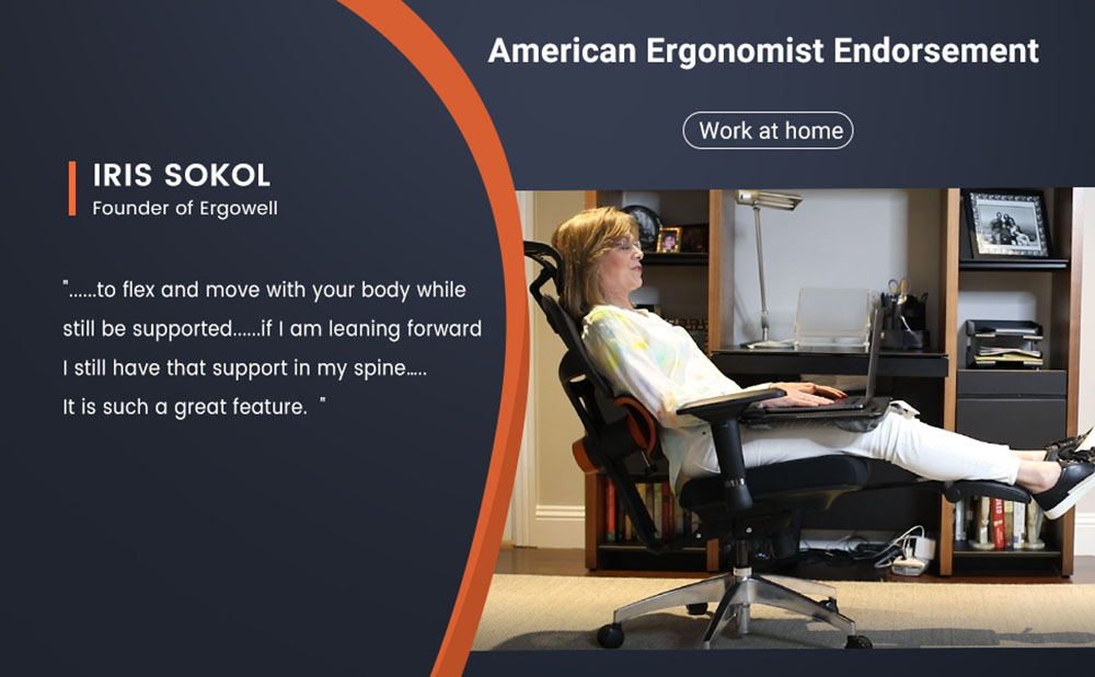 NEWTRAL NT002 Ergonomic Chair, Adaptive Lower Back Support, Adjustable Armrest Headrest Footrest, Gray