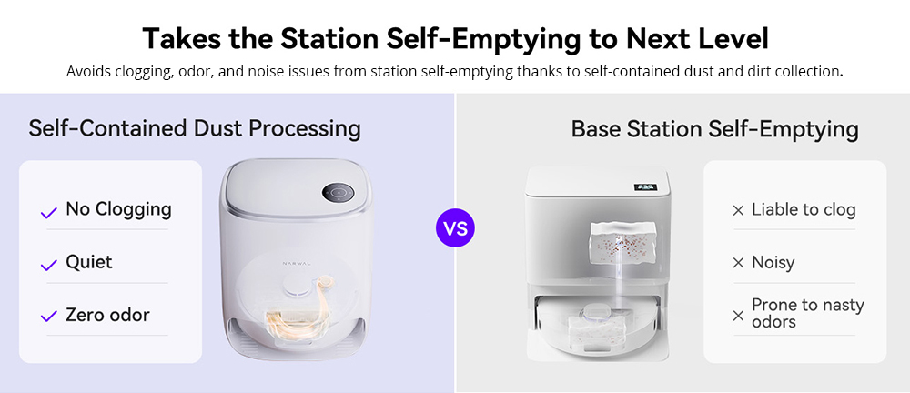 Refurbished Narwal Freo X Ultra Robot Vacuum Cleaner, 8200Pa Suction, 210min Runtime, Tri-Laser Navigation, Zero-Tangling Floating Brush, 1L Disposable Bag, 7-week Dust Storage