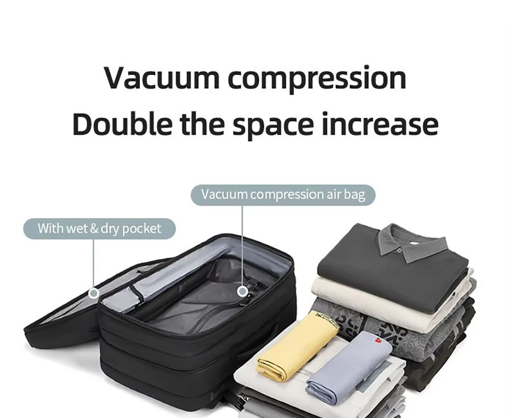 Outwalk 7767 Waterproof Travel Laptop Backpack, with USB Charging Port, Wet & Dry Pocket, Vacuum Compression, Fits 17inch Computer, Extra Large for Men Women