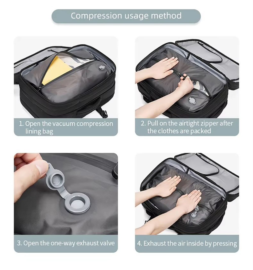 Outwalk 7767 Waterproof Travel Laptop Backpack, with USB Charging Port, Wet & Dry Pocket, Vacuum Compression, Fits 17inch Computer, Extra Large for Men Women