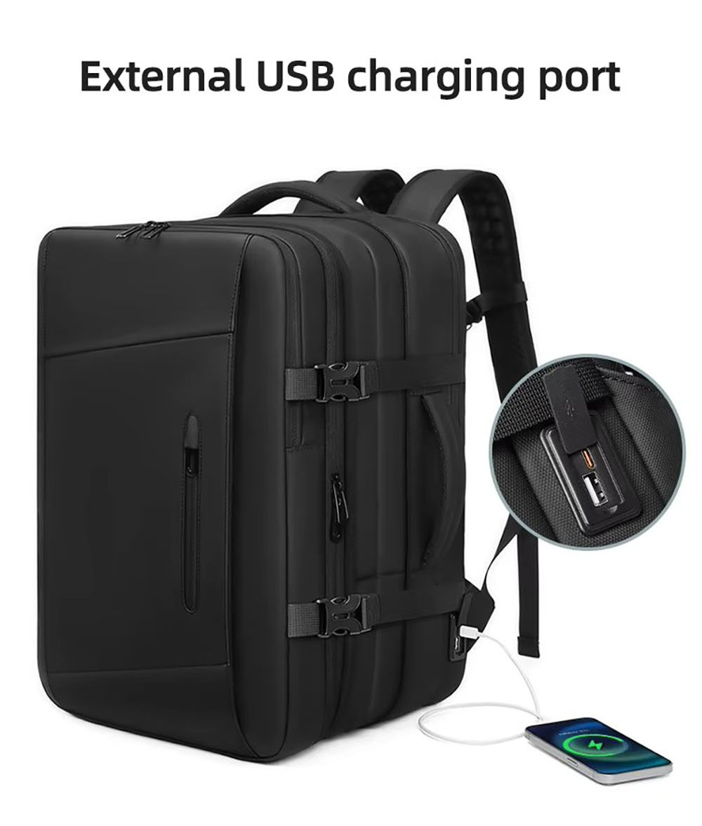 Outwalk 7767 Waterproof Travel Laptop Backpack, with USB Charging Port, Wet & Dry Pocket, Vacuum Compression, Fits 17inch Computer, Extra Large for Men Women