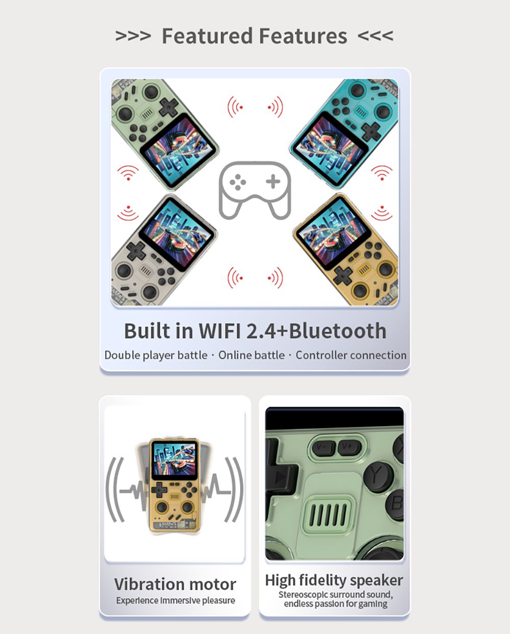 Powkiddy RGB20 Pro Handheld Game Console, Open Source Linux, 3.5-inch 1024*768 IPS Screen, 16GB + 64GB TF Card, Built-in Cavity Speaker, 6 Hours Autonomy, 64-bit 3D Simulators, HD Output - Blue