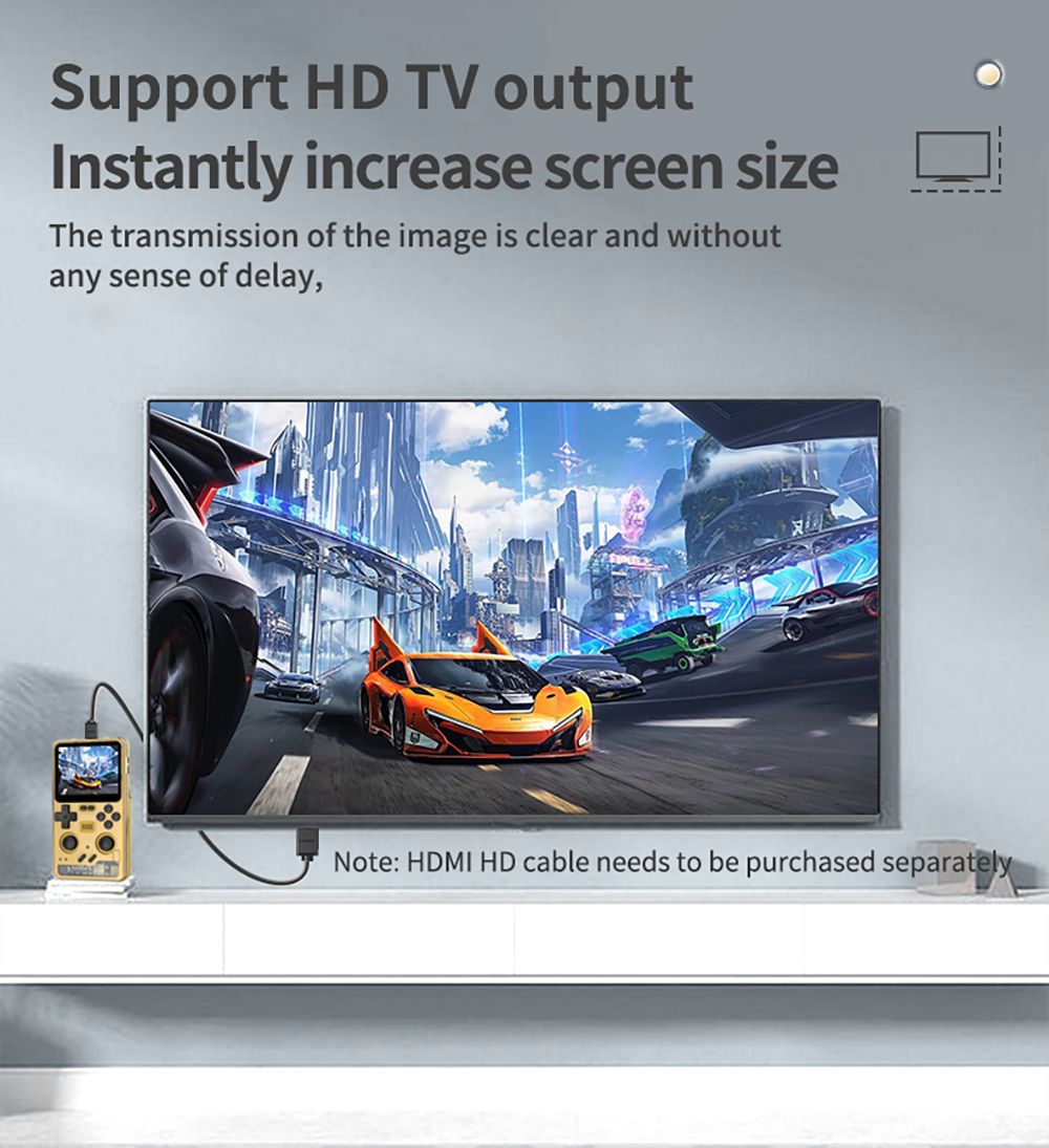 Powkiddy RGB20 Pro Handheld Game Console, Open Source Linux, 3.5-inch 1024*768 IPS Screen, 16GB + 64GB TF Card, Built-in Cavity Speaker, 6 Hours Autonomy, 64-bit 3D Simulators, HD Output - Grey