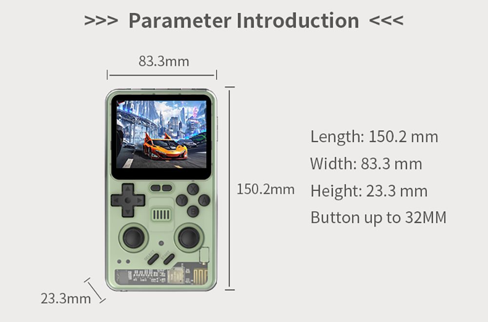 Powkiddy RGB20 Pro Handheld Game Console, Open Source Linux, 3.5-inch 1024*768 IPS Screen, 16GB + 64GB TF Card, Built-in Cavity Speaker, 6 Hours Autonomy, 64-bit 3D Simulators, HD Output - Yellow