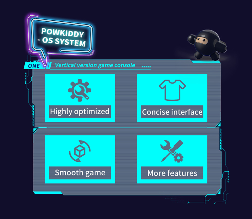 Powkiddy X35S Handheld Game Console, 3.5-inch IPS Screen, Open Source Linux System, 16GB + 128GB TF Card - Black