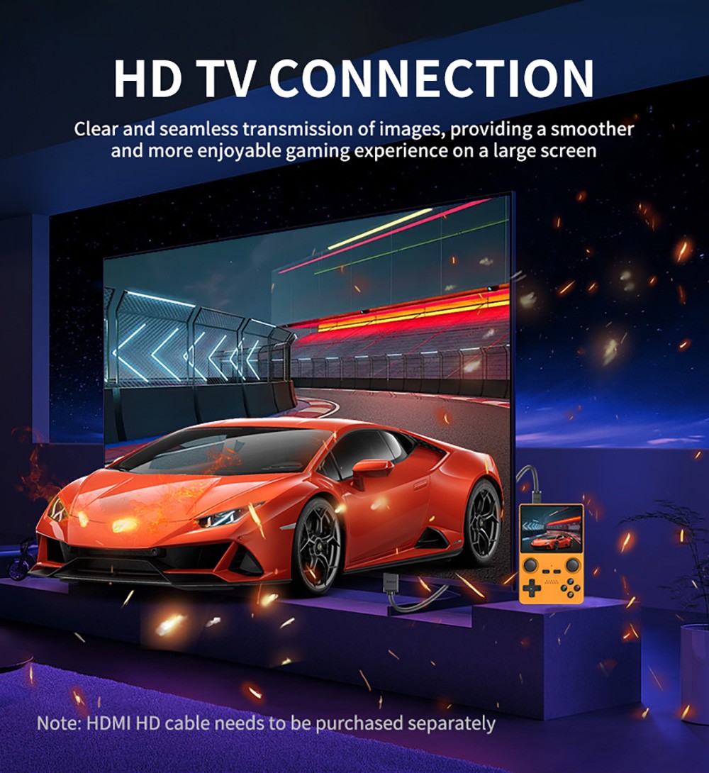 Powkiddy X35S Handheld Game Console, 3.5-inch IPS Screen, Open Source Linux System, 16GB + 128GB TF Card - Black