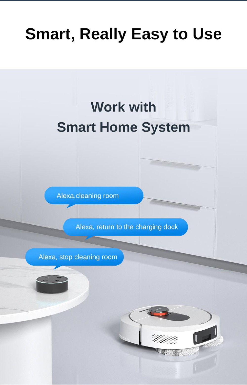 ROIDMI EVA 3-in-1 3200Pa Robot Vacuum, Cleaner Sweeping & Vacuuming & Mopping, Self-Cleaning and Emptying Robot Vacuum