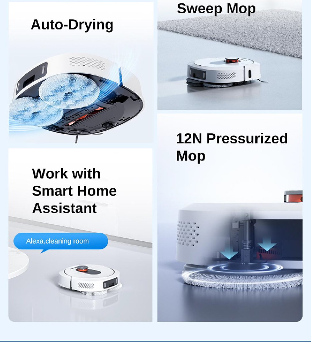 ROIDMI EVA 3-in-1 3200Pa Robot Vacuum, Cleaner Sweeping & Vacuuming & Mopping, Self-Cleaning and Emptying Robot Vacuum