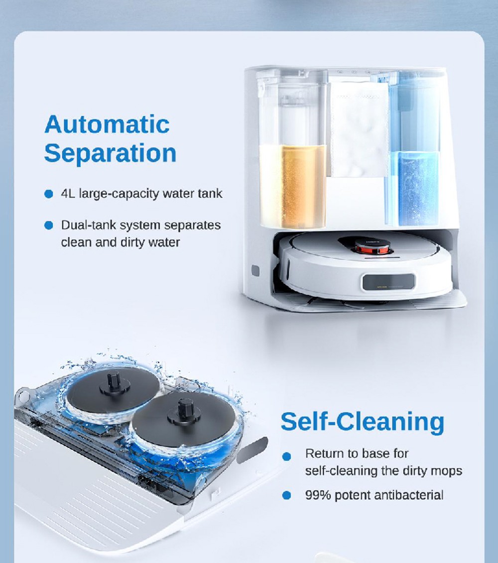 ROIDMI EVA 3-in-1 3200Pa Robot Vacuum, Cleaner Sweeping & Vacuuming & Mopping, Self-Cleaning and Emptying Robot Vacuum