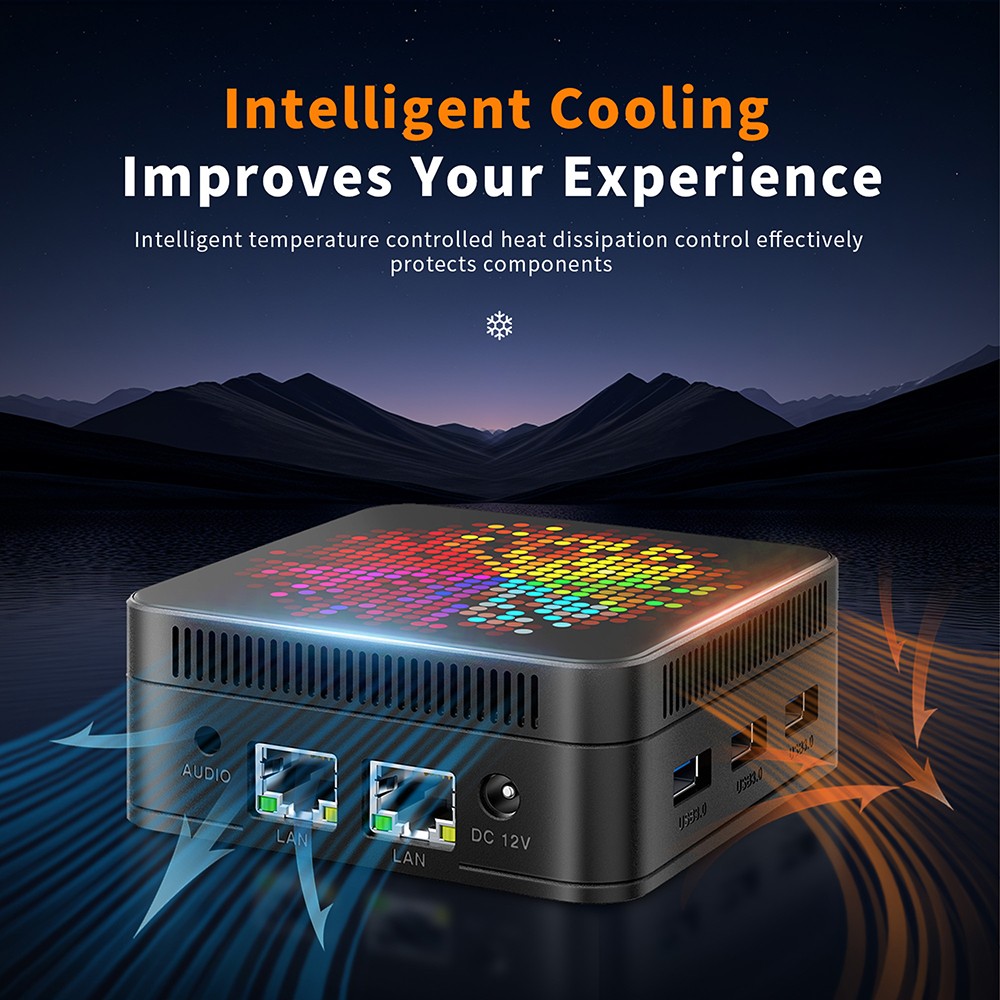 RUPA HSI-N95 Mini PC, Intel N95 4 Cores Max 3.4GHz, 8GB RAM 256GB SSD, 3*HDMI 4K 60Hz Triple Screen Display, WiFi 5 Bluetooth 5.0, 3*USB 3.0 2*RJ45 1* 3.5mm Audio