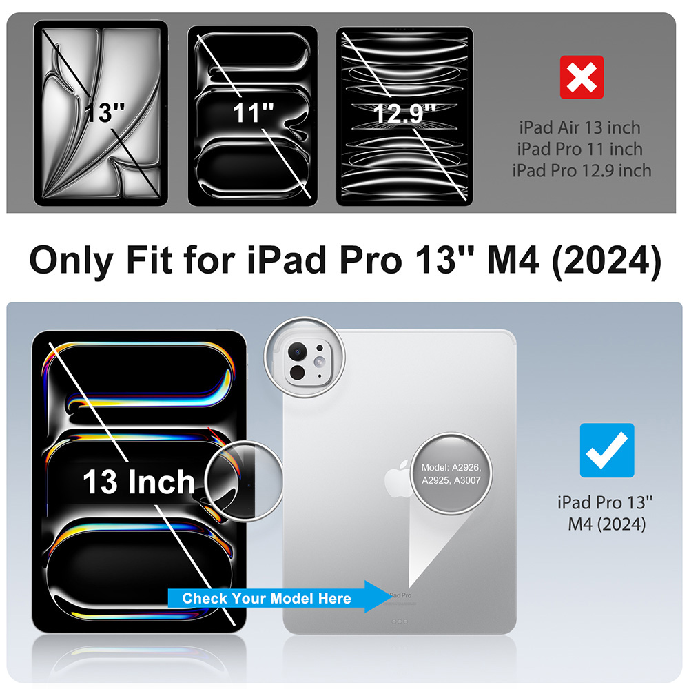 SODI 2 Pack Screen Protector for iPad Pro 13 Inch (2024) + 2 Pack Lens Protector with Installation Frame