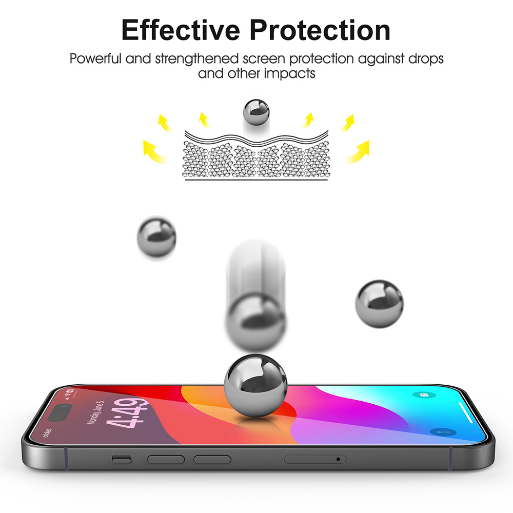 SPARIN 2 Pack HD Screen Protector for iPhone 15 Pro Max + 2 Pack Lens Protector with Installation Frame