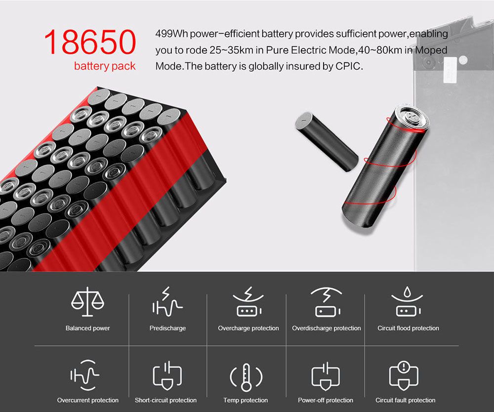 Samebike 20LVXD30 Portable Folding Smart Electric Moped Bike 350W Motor 35km/h Max Speed 20 Inch Tire - Black