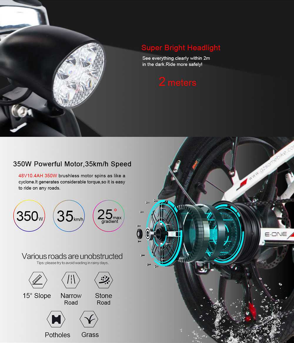 Samebike 20LVXD30 Portable Folding Smart Electric Moped Bike 350W Motor 35km/h Max Speed 20 Inch Tire - Black