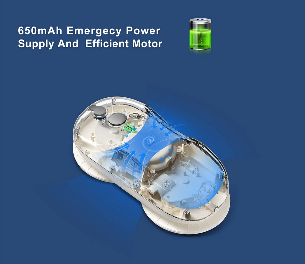 Refurbished TOSIMA W3 Window Cleaning Robot, Max 3800Pa Suction, Bi-Directional Automatic Spray, with 12 Mops