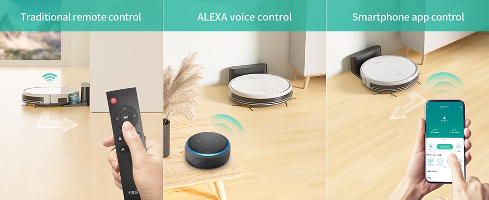 Refurbished Tesvor M2 Robot Vacuum Cleaner with Mop Function, 6000Pa Suction, Gyroscope Navigation, 600ml Dustbin, 150Mins Runtime