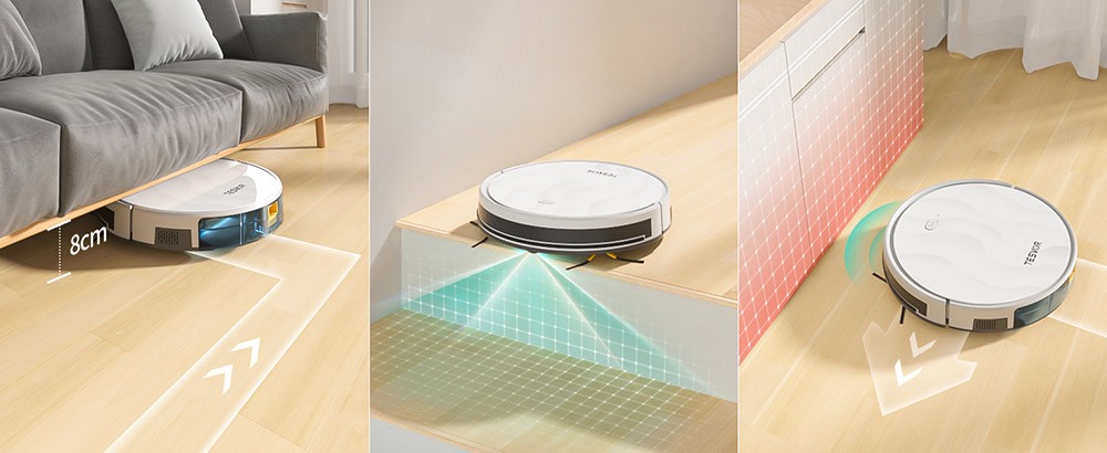 Refurbished Tesvor M2 Robot Vacuum Cleaner with Mop Function, 6000Pa Suction, Gyroscope Navigation, 600ml Dustbin, 150Mins Runtime