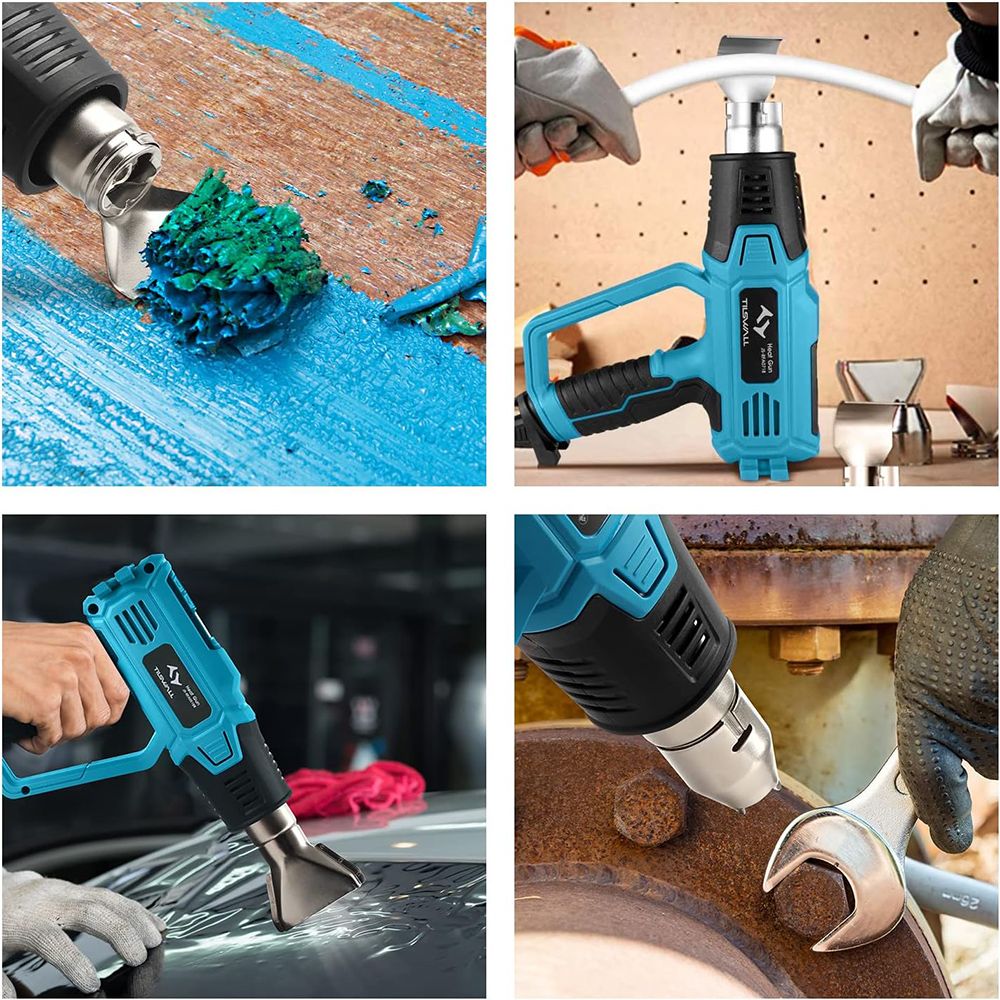 Tilswall 2000W Heat Gun, 12 Temperature Levels, LED Screen, Adjustable Temperature 50-600℃