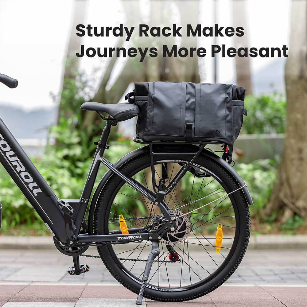 Touroll J1 ST Trekking Bike with 250W Motor, 27.5in Wheels, 561.6Wh Battery, 100km Range, Mechanical Disc Brake & E-Brake (Black)