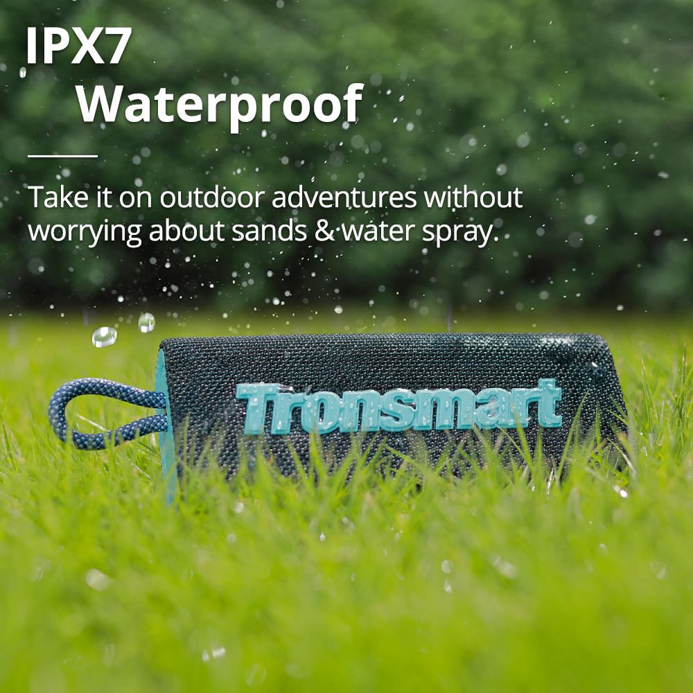 Refurbished Tronsmart Trip 10W Portable Bluetooth 5.3 Speaker, IPX7 Waterproof - Blue