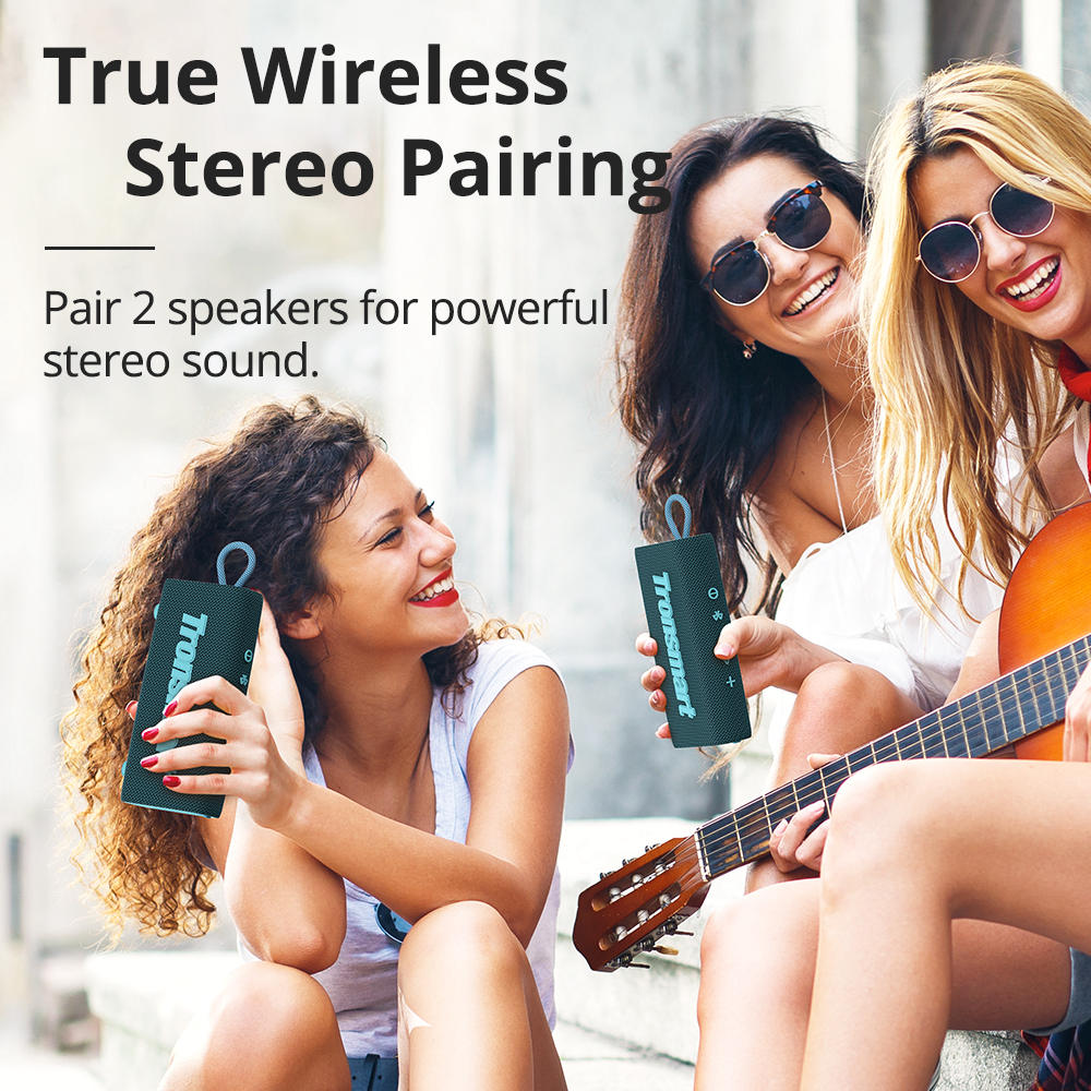 Refurbished Tronsmart Trip 10W Portable Bluetooth 5.3 Speaker, IPX7 Waterproof - Blue