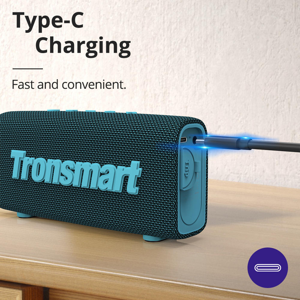 Refurbished Tronsmart Trip 10W Portable Bluetooth 5.3 Speaker, IPX7 Waterproof - Blue