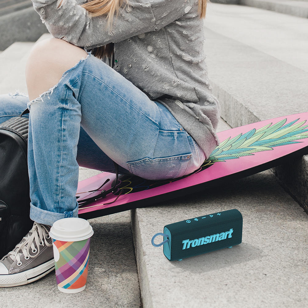 Refurbished Tronsmart Trip 10W Portable Bluetooth 5.3 Speaker, IPX7 Waterproof - Blue
