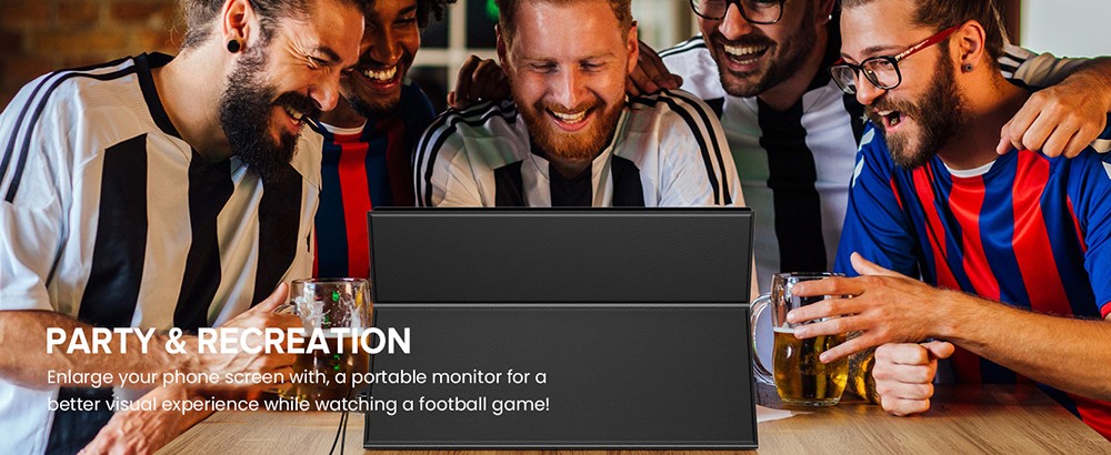 UPERFECT K118 18'' Portable Gaming Monitor, 144Hz Refresh Rate, 2560x1600 QHD IPS Screen, 1000:1 Contrast Ratio, FreeSync, HDR, 100% DCI-P3, Built-in Speaker, 9ms Response Time, Low Blue Light, VESA Mount, 1*Mini HDMI,1*Type-C, 1*Audio Jack - US Plug