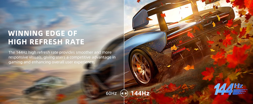 UPERFECT K118 18'' Portable Gaming Monitor, 144Hz Refresh Rate, 2560x1600 QHD IPS Screen, 1000:1 Contrast Ratio, FreeSync, HDR, 100% DCI-P3, Built-in Speaker, 9ms Response Time, Low Blue Light, VESA Mount, 1*Mini HDMI,1*Type-C, 1*Audio Jack - US Plug