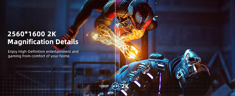 UPERFECT K118 18'' Portable Gaming Monitor, 144Hz Refresh Rate, 2560x1600 QHD IPS Screen, 1000:1 Contrast Ratio, FreeSync, HDR, 100% DCI-P3, Built-in Speaker, 9ms Response Time, Low Blue Light, VESA Mount, 1*Mini HDMI,1*Type-C, 1*Audio Jack - US Plug