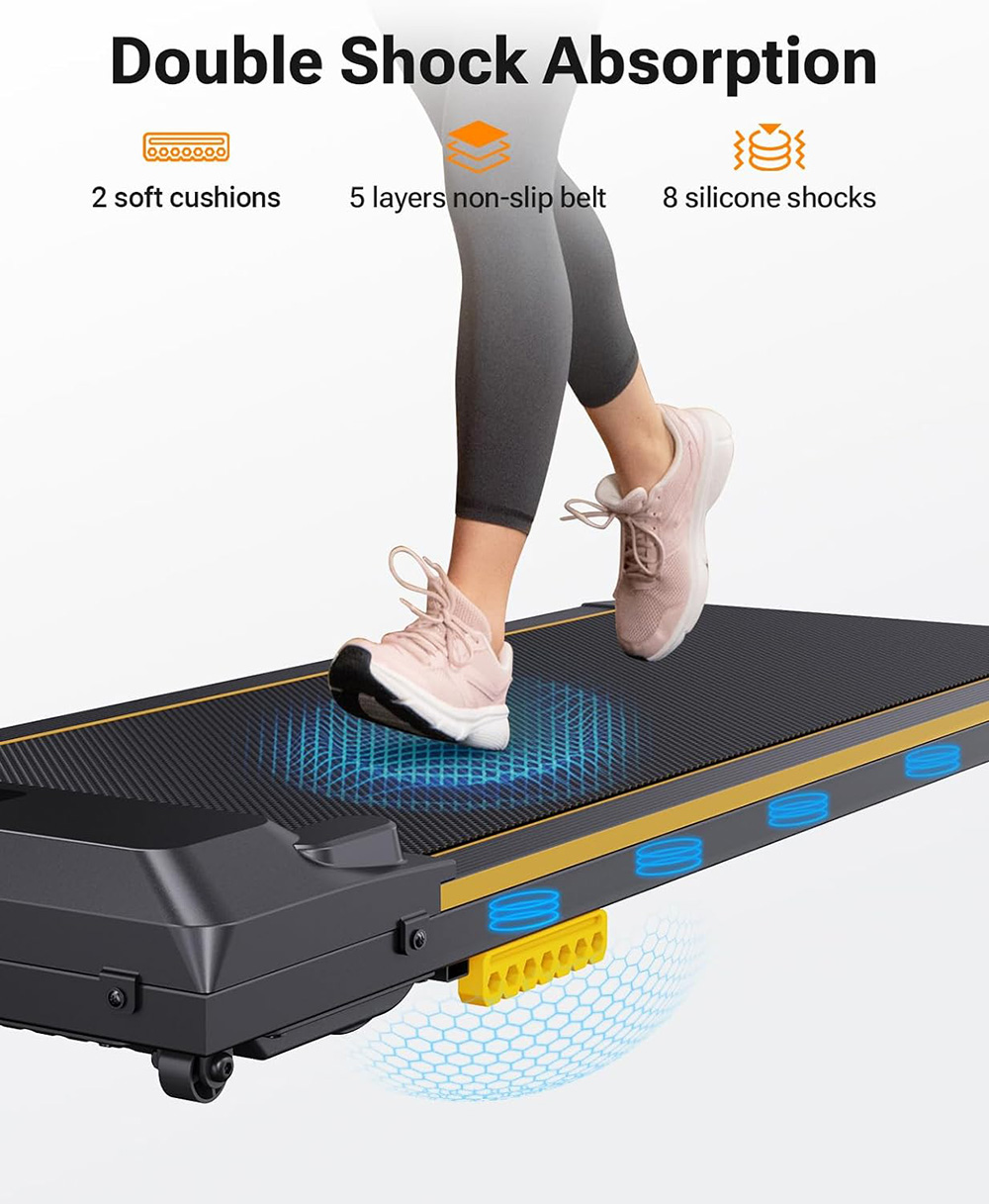 UREVO Spacewalk E1 Treadmill, Dual Shock Absorbers, LED Display & Remote Control, 2.0HP Motor Power, 0.6-4mph Speed Range, Low Noise